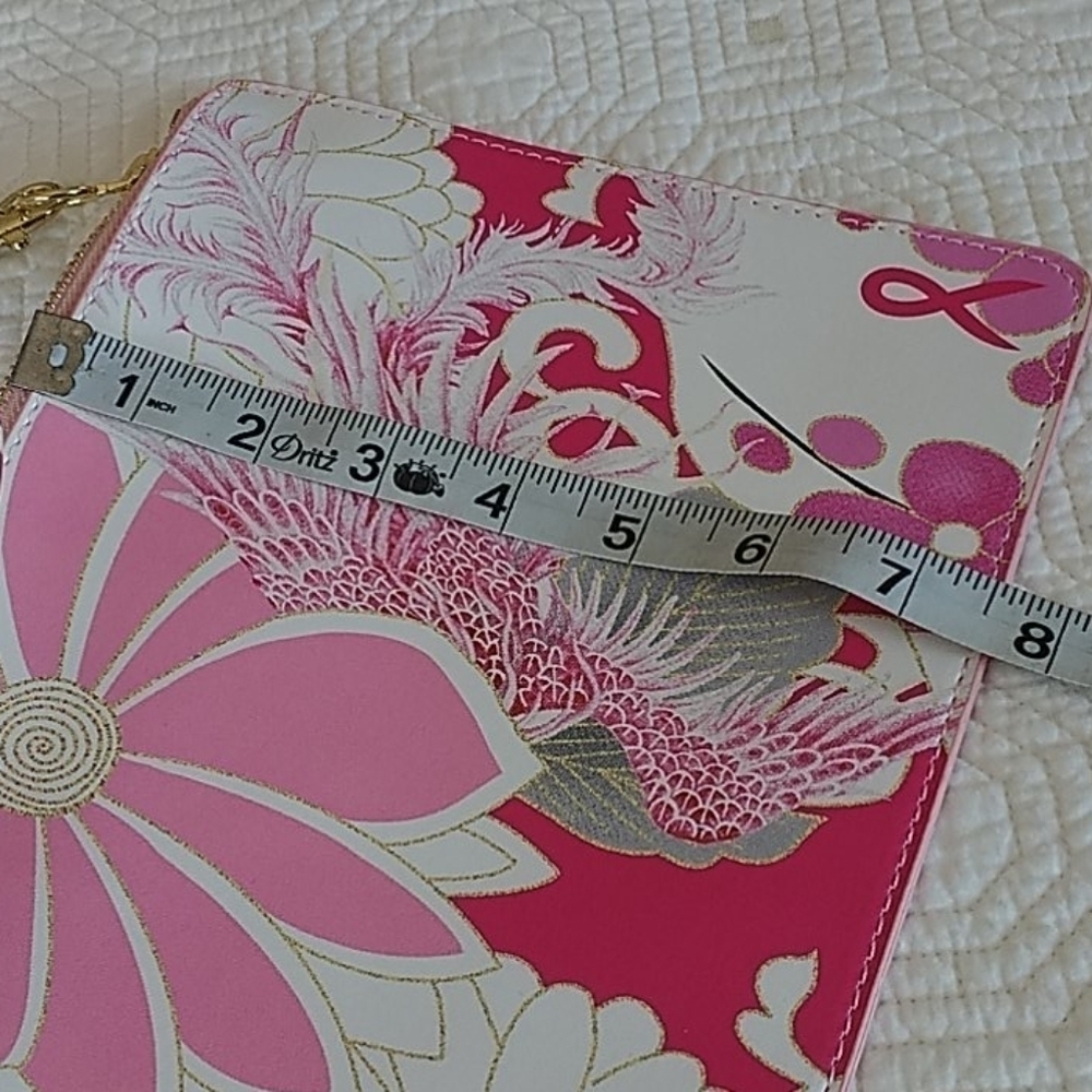 Chico's Pink & White Floral Faux Clutch/Wristlet - Picture 5 of 6